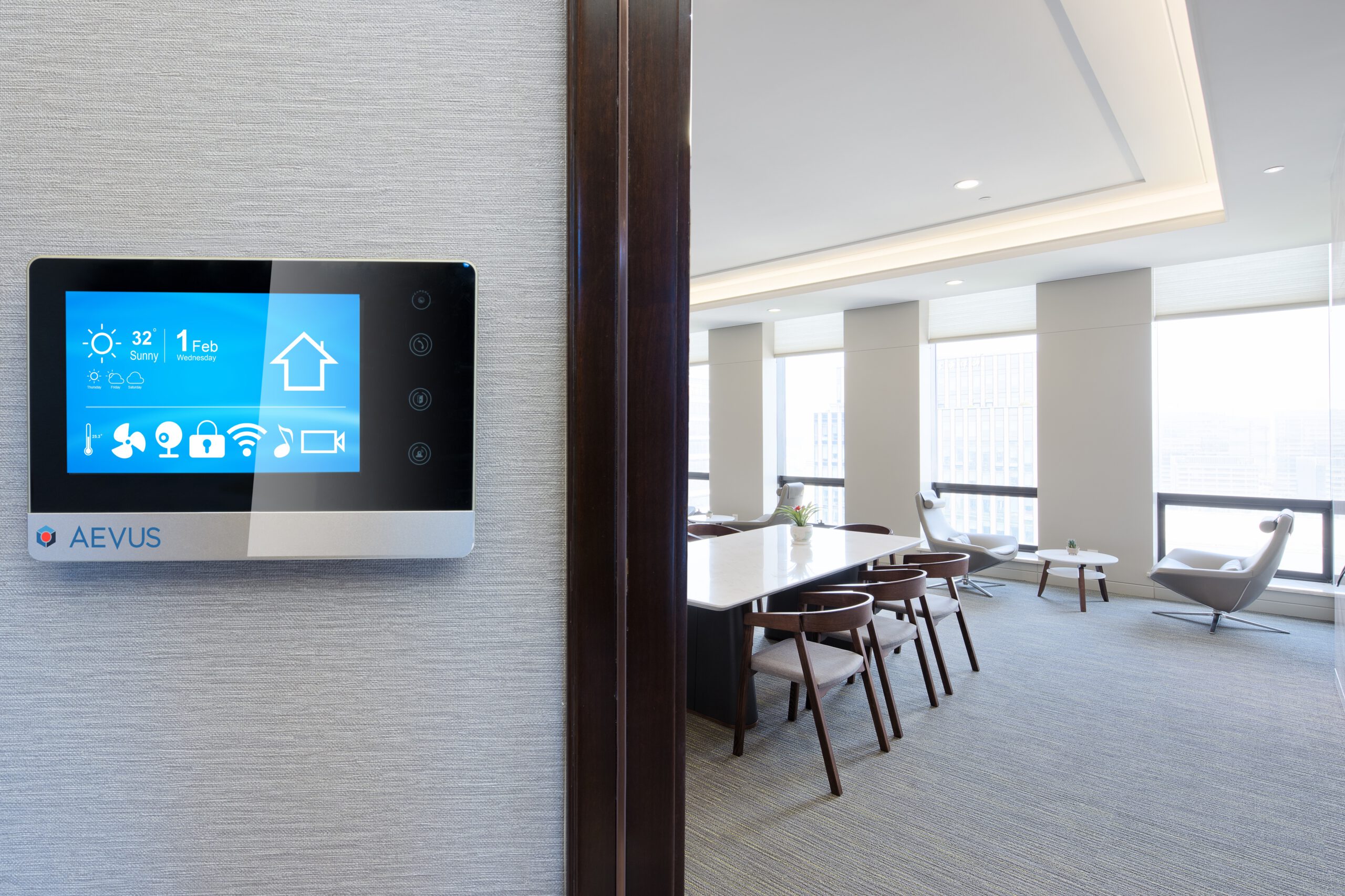 smart screen in modern office
